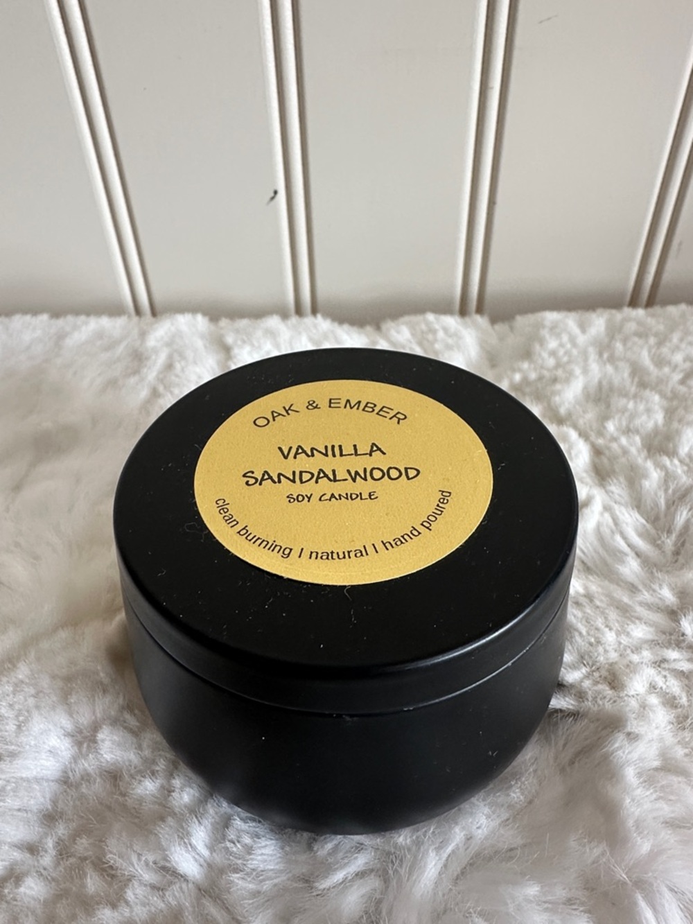Vanilla Sandalwood Soy Candle - Black